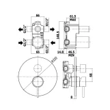 Смеситель для душа Paffoni Light скрытого монтажа на 2 потребителя, Brushed Copper (LIG018RMSP) Фото - 1