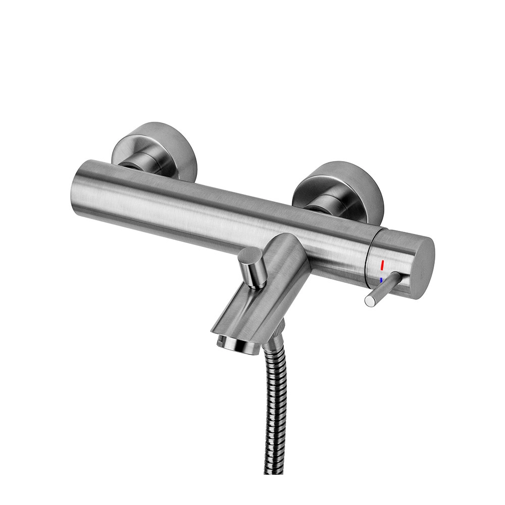 Смеситель для ванны Paffoni Light, Steel Looking (LIG022ST) Фото - 1