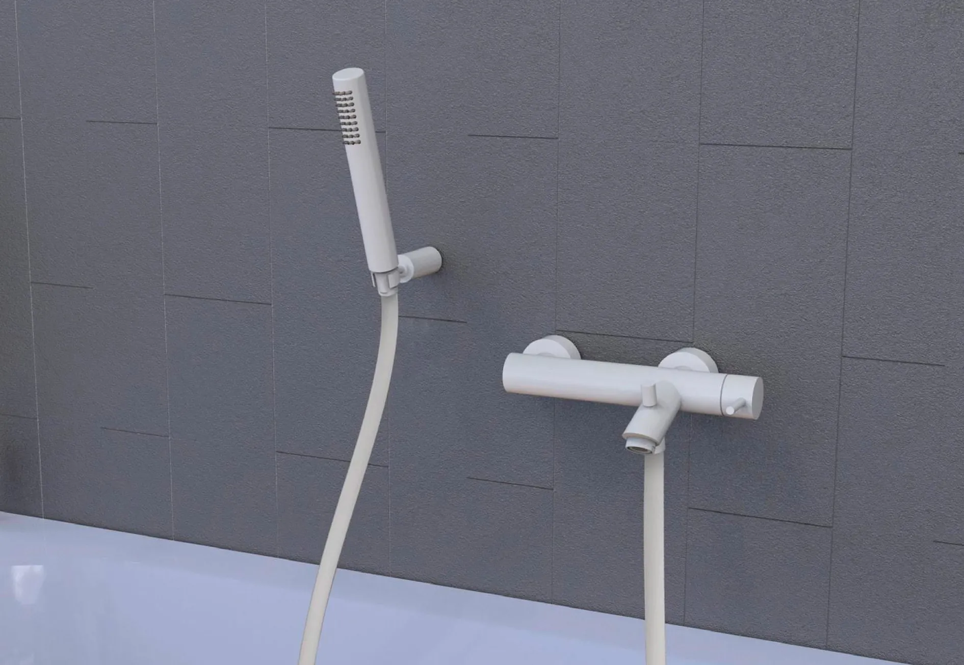 Смеситель для ванны/душа Paffoni Light, с переключателем, белый матовый (LIG023BO) Фото - 1