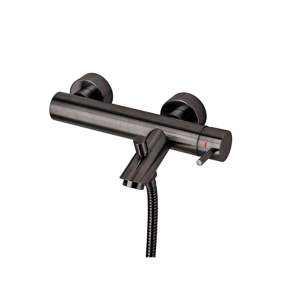 Змішувач для ванни/душу з душем Paffoni Light, Brushed Black Nickel (LIG023NKNSP) Фото - 1