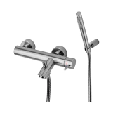 Смеситель для ванны/душа с душем Paffoni Light, Steel Looking (LIG023ST)