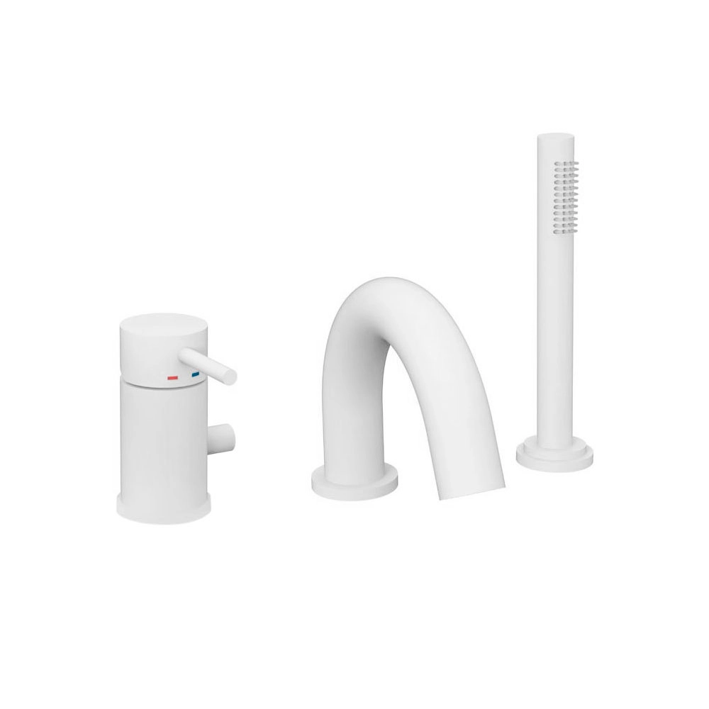 Смеситель для ванны Paffoni Light MAX FLOW встраиваемый на три отверстия, белый (LIG047BO)