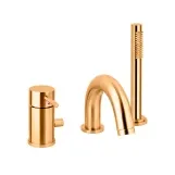 Змішувач на борт ванни Paffoni Light на 3 отвори, медове золото (LIG047HG)