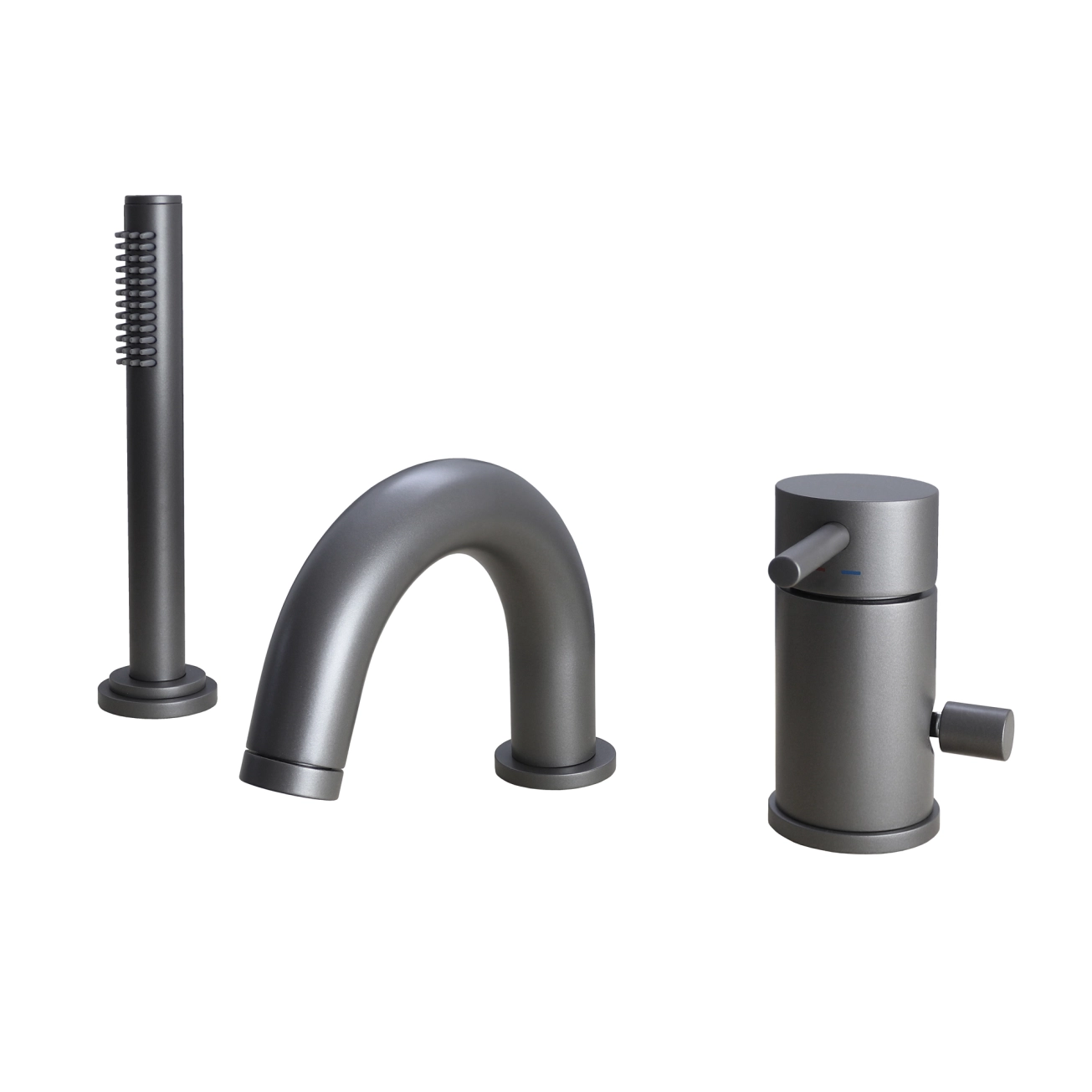 Смеситель на борт ванны Paffoni Light, Max Flow на 3 выхода, Mercury Grey (LIG047MG)