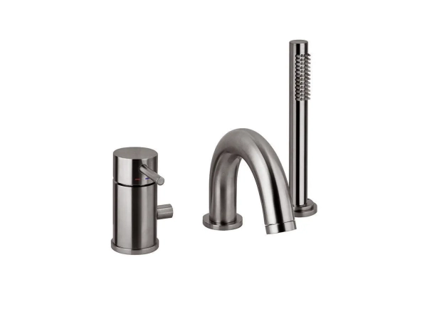 Змішувач на борт ванни Paffoni Light Max Flow, на 3 виходи, Brushed Black Nickel (LIG047NKNSP)