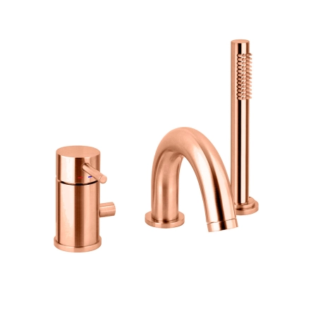 Змішувач на борт ванни Paffoni Light, Max Flow на 3 виходи, Brushed Copper (LIG047RMSP)