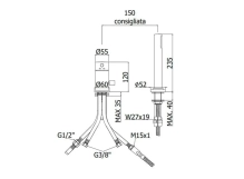 Змішувач на борт ванної Paffoni Light MAX FLOW, Steel (LIG048ST) Фото - 1