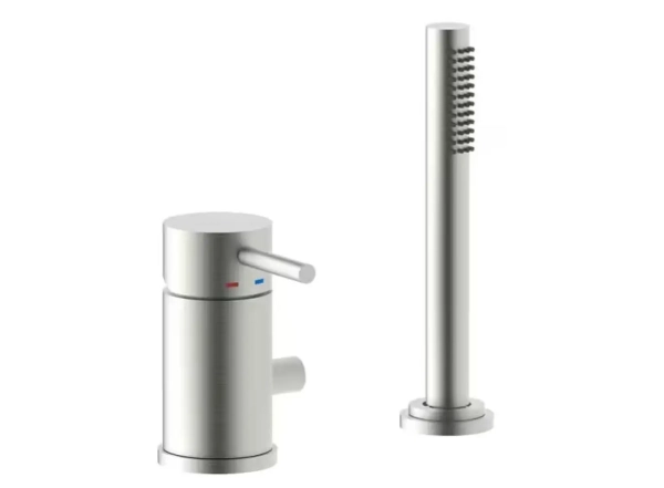 Змішувач на борт ванної Paffoni Light MAX FLOW, Steel (LIG048ST)