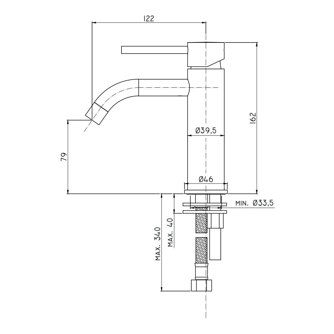 Смеситель для умывальника Paffoni Light без донного клапана Mercury Grey (LIG071MG) Фото - 3