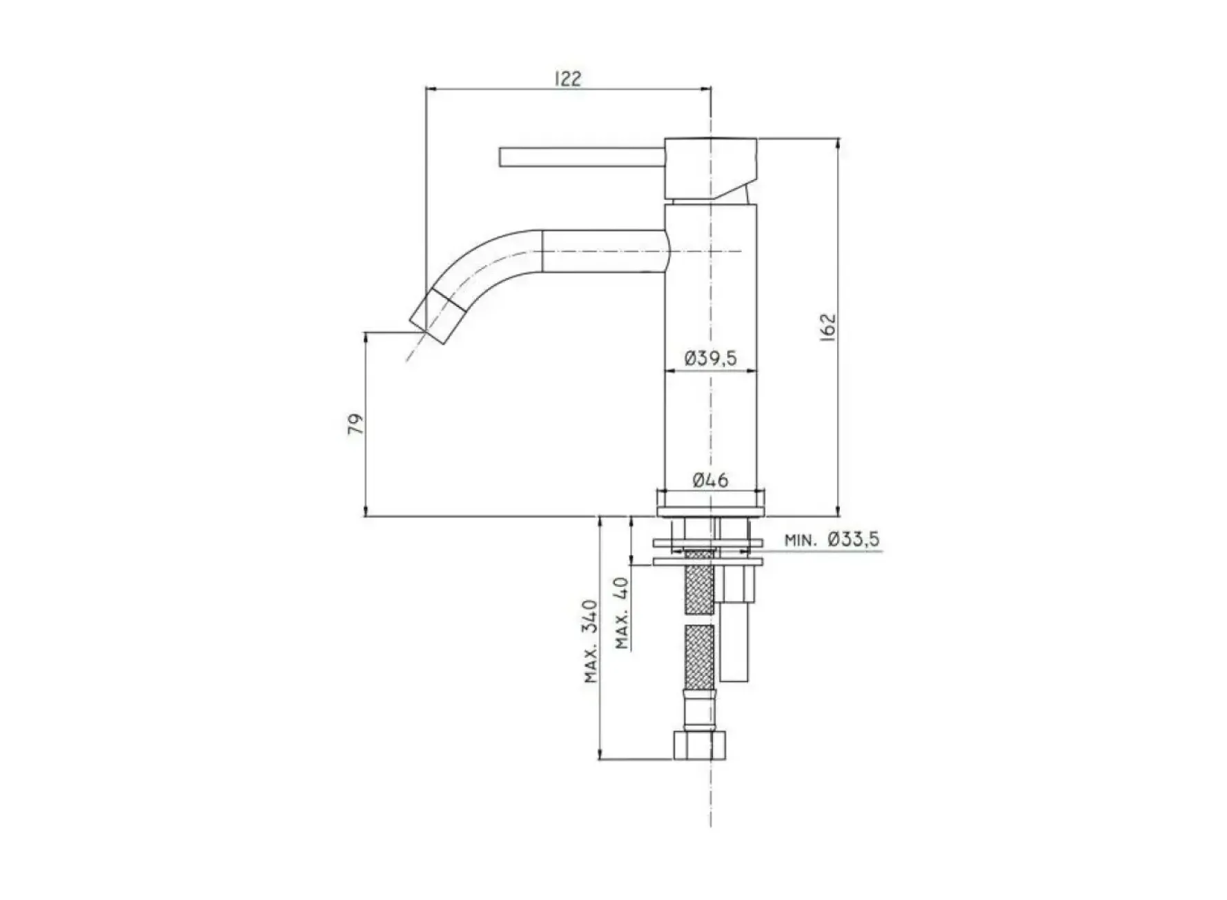 Змішувач для умивальника Paffoni Light без донного клапана, Brushed Black Nickel (LIG071NKNSP) Фото - 3