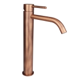 Змішувач для умивальника з високим виливом Paffoni Light, без донного клапана, Brushed Copper (LIG081RMSP)