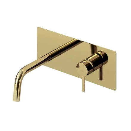 Смеситель для умывальника Paffoni Light, настенный, излив 12.3 см, HoneyGold (LIG104HG)