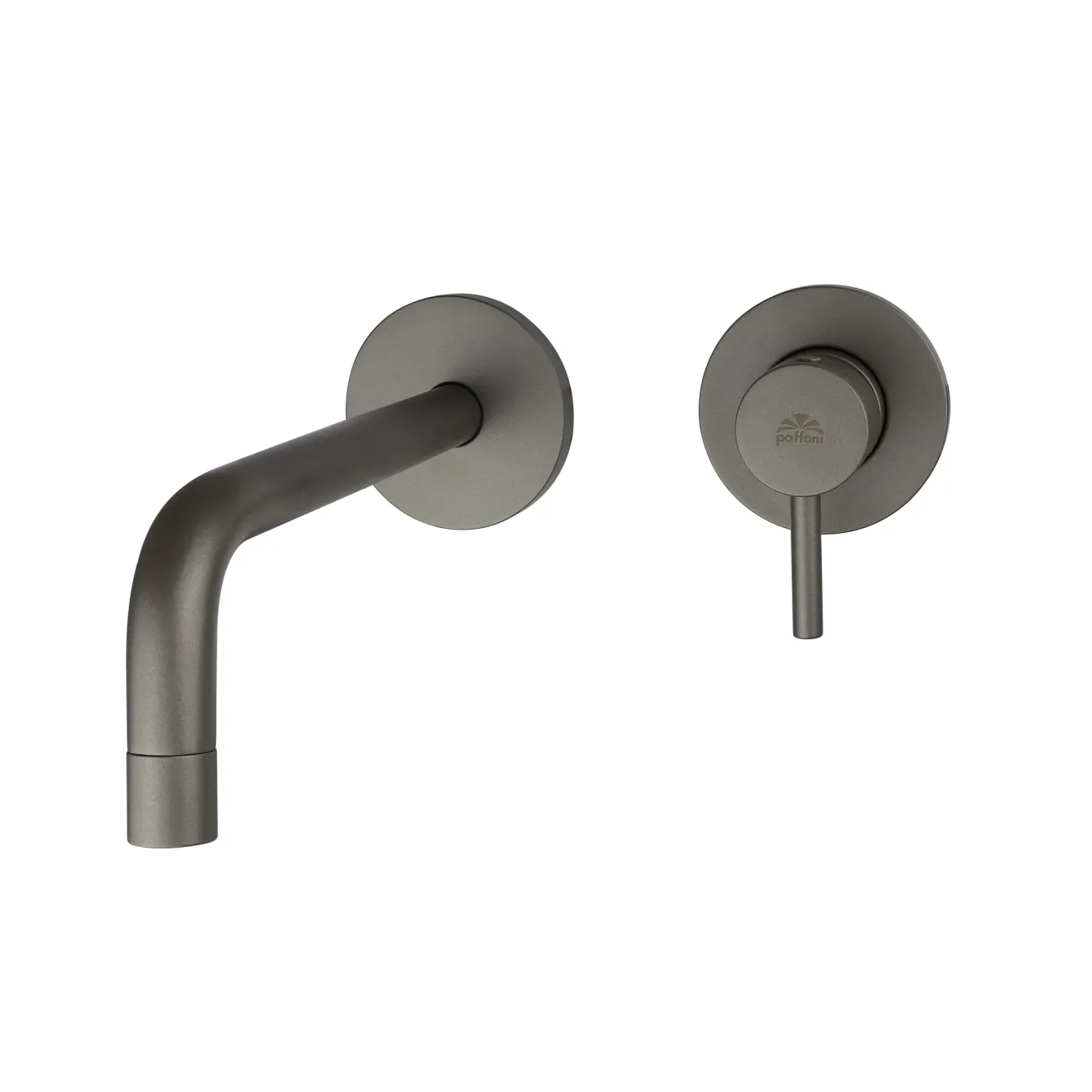 Змішувач для умивальника настінний Paffoni Light, вилив 12,3 см, Mercury Grey (LIG104MG70)
