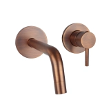 Смеситель для умывальника настенный Paffoni Light, излив 12,3 см, Brushed Copper (LIG104RMSP70) Фото - 1