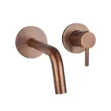 Змішувач для умивальника настінний Paffoni Light, вилив 12,3 см, Brushed Copper (LIG104RMSP70) Фото - 1