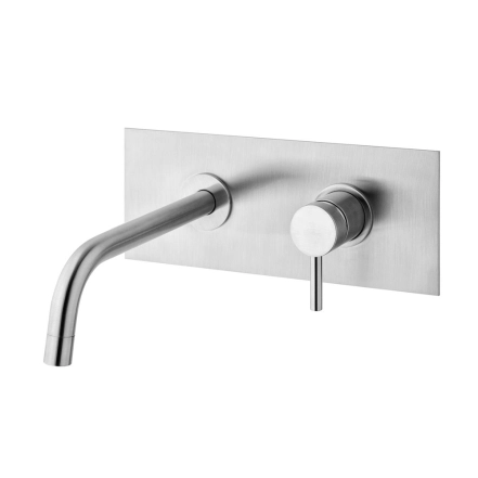 Змішувач для умивальника Paffoni Light, настінний, вилив 12.3 см, Steel Looking (LIG104ST)