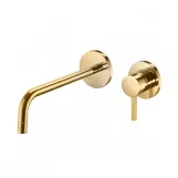 Смеситель для умывальника настенный Paffoni Light, излив 17.8 см, Honey Gold (LIG105HG70)
