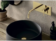 Смеситель для умывальника Paffoni Light, настенный, излив 17.8 см, Brushed Honey Gold (LIG105HGSP) Фото - 1