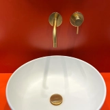 Смеситель для умывальника настенный Paffoni Light, излив 17.8 см, Brushed Honey Gold (LIG105HGSP70) Фото - 3