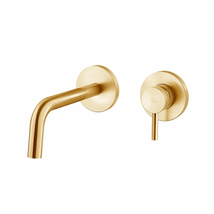 Смеситель для умывальника настенный Paffoni Light, излив 17.8 см, Brushed Honey Gold (LIG105HGSP70)