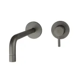 Смеситель для умывальника настенный Paffoni Light, излив 17,8 см, Mercury Grey (LIG105MG70)