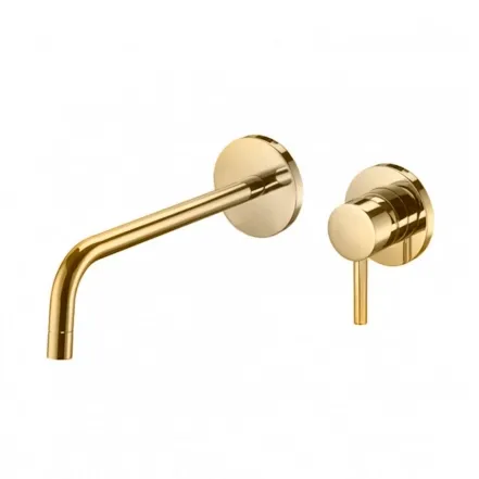 Смеситель для умывальника настенный Paffoni Light, излив 24.8 см, Honey Gold (LIG106HG70)