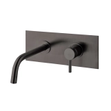 Смеситель для умывальника Paffoni Light, настенный, излив 24.8 см, Brushed Black Nickel (LIG106NKNSP)