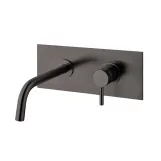 Змішувач для умивальника Paffoni Light, настінний, вилив 24.8 см, Brushed Black Nickel (LIG106NKNSP)