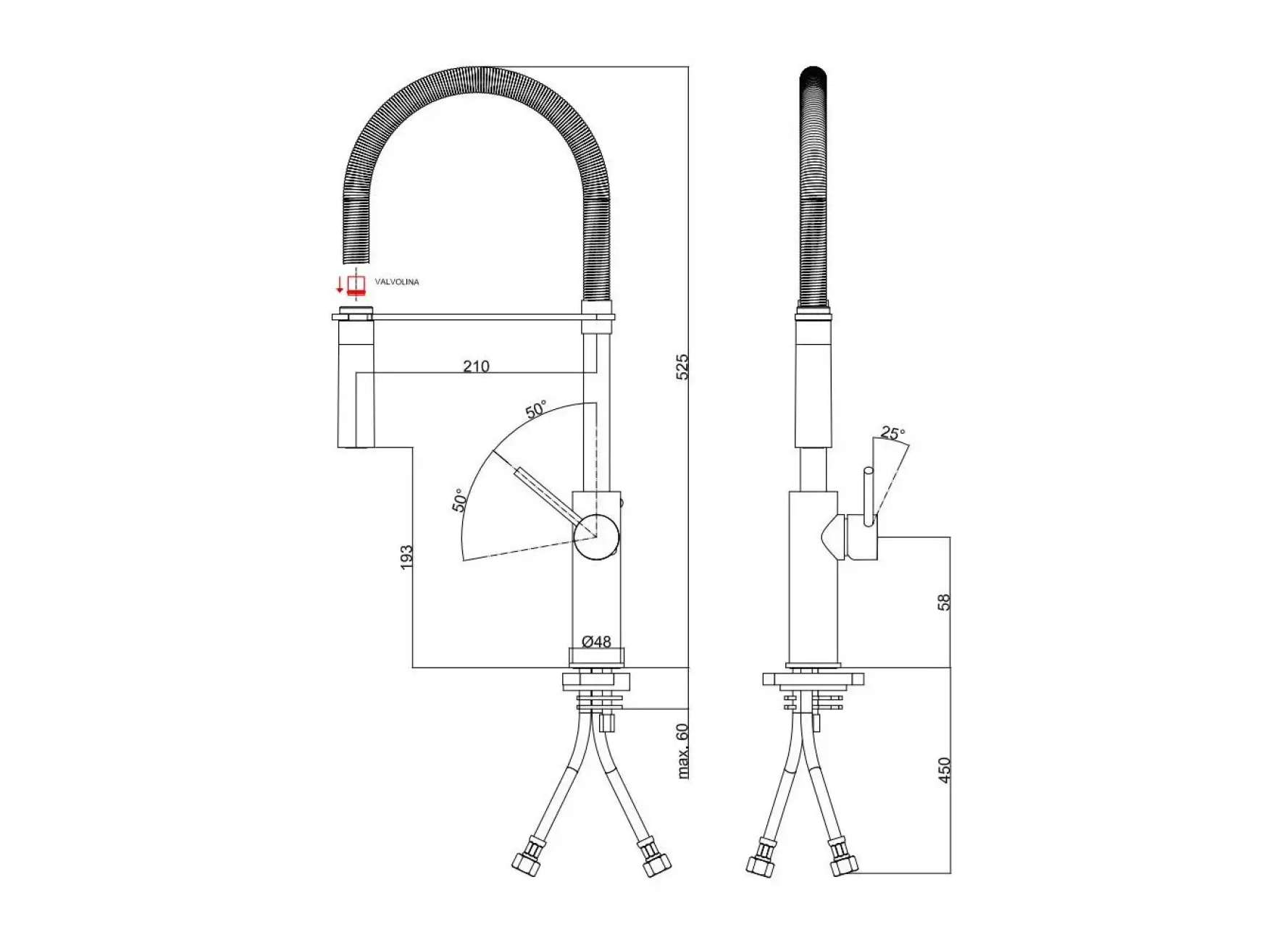 Змішувач для мийки Paffoni Light Professional, матовий чорний (LIG179NONO) Фото - 3