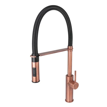Смеситель для кухни Paffoni Light Professional с поворотным изливом, Brushed Copper (LIG179RMSPNO)