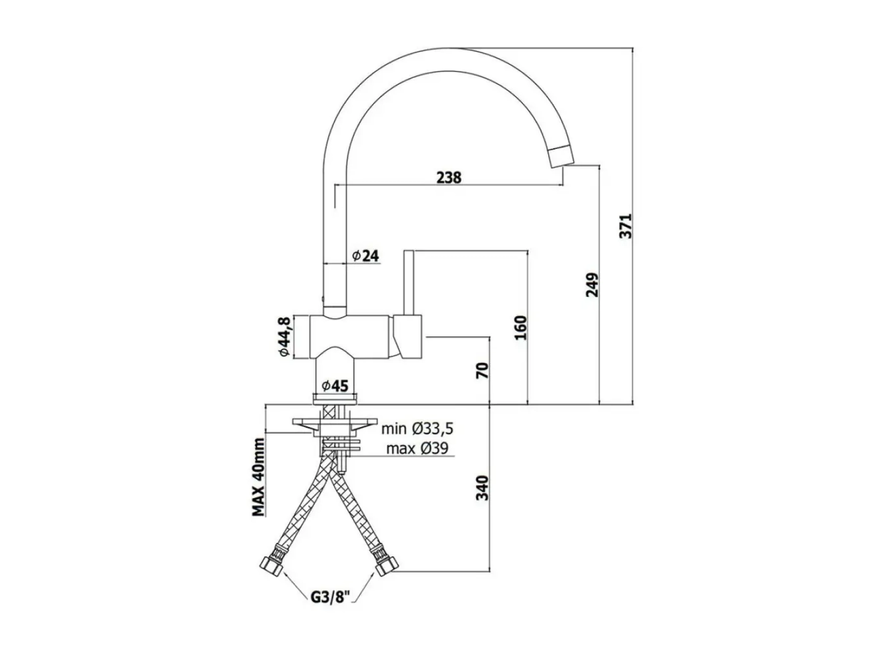Смеситель для мойки Paffoni Light, черный матовый (LIG280NO) Фото - 2