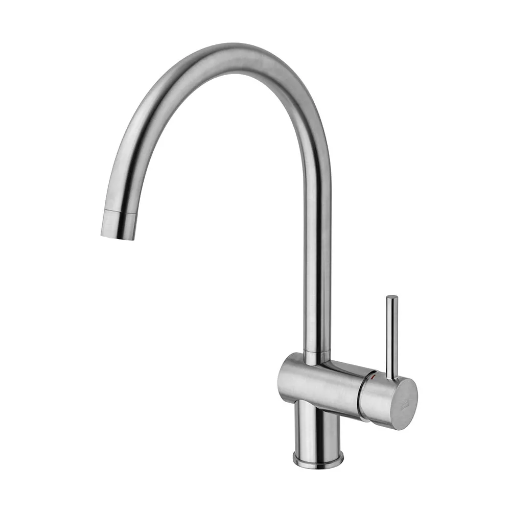 Смеситель для кухни Paffoni Light, с поворотным изливом, Steel Looking (LIG280ST)