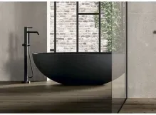 Смеситель для ванны/душа Paffoni Light, напольный, внешняя часть, Brushed Black Chrome (LIGBOX032NKNSP) Фото - 2