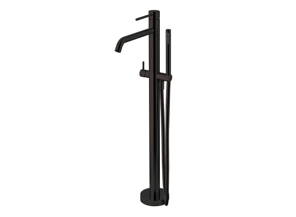 Змішувач для ванни/душу Paffoni Light, підлоговий, зовнішня частина, Brushed Black Chrome (LIGBOX032NKNSP)