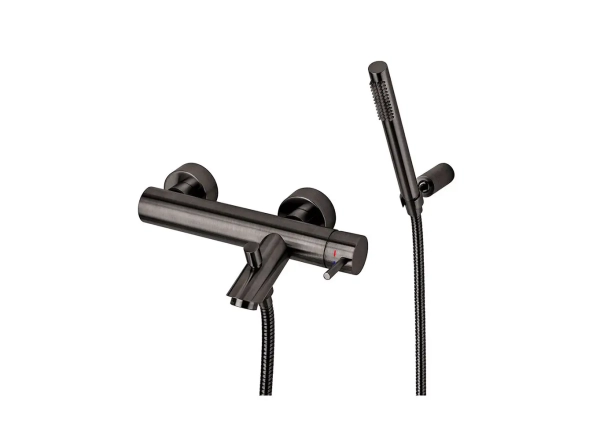 Смеситель для ванны/душа с термостатом Paffoni Light, Brushed Black Nickel (LIQ023NKNSP)