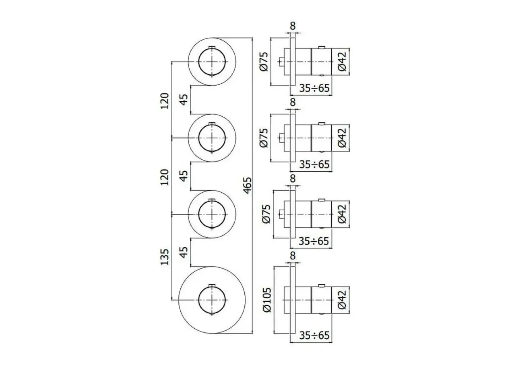 Термостат для душу/ванни Paffoni Modular Box, 3 функції, медове золото матове (MDE019HGSP) Фото - 2