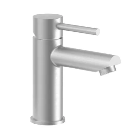Смеситель для умывальника Paffoni Stick, с донным клапаном Clic-Clac, сталь (SK071HKST)