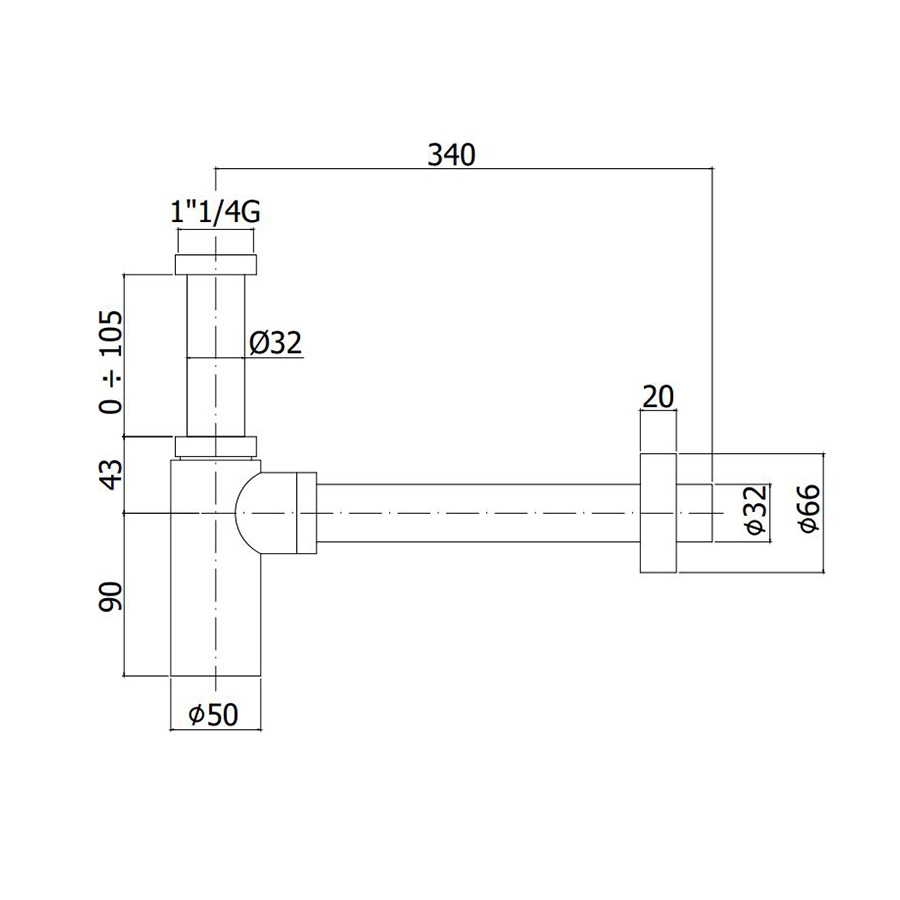 Сифон для умивальника Paffoni Light, білий матовий (ZACC240BO) Фото - 1
