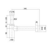 Сифон для умивальника Paffoni Light, білий матовий (ZACC240BO) Фото - 1