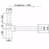 Сифон для умивальника Paffoni Light, чорний матовий (ZACC240NO) Фото - 1