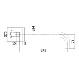 Настенный излив L=245 Paffoni, хром (ZBOC141CR) Фото - 1