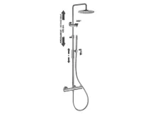 Душевая система Paffoni Light с термостатом, верхняя лейка 300 мм, Brushed Black Chrome (ZCOL646KLIQNKNSP) Фото - 2