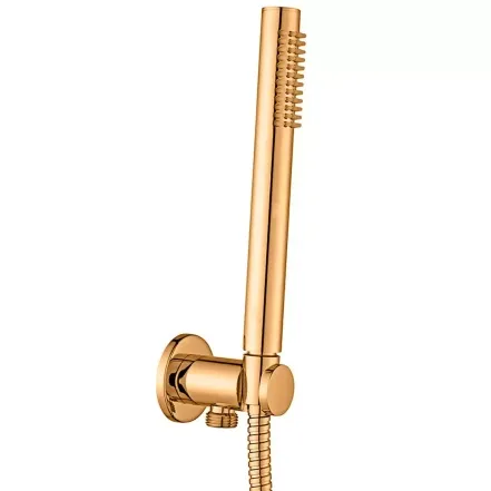 Душовий гарнітур Paffoni TONDO, з тримачем та шлангом 1500 мм, Brushed honey gold (ZDUP094HGSP70)