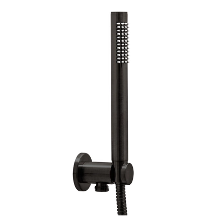 Душевой гарнитур Paffoni Tondo с держателем и шлангом длиной 1500 мм, Brushed Black Nickel (ZDUP094NKNSP70)