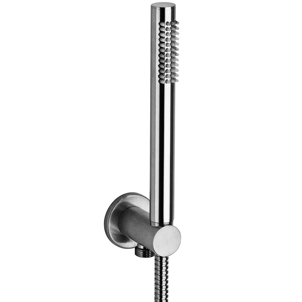 Душовий гарнітур Paffoni TONDO, з тримачем та шлангом 1500 мм, Steel looking (ZDUP094ST70)