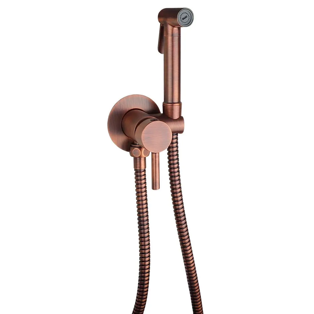 Гигиенический душ со смесителем Paffoni Tweet Round Mix, Brushed Copper (ZDUP110RMSP)