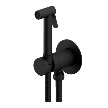 Гигиенический душ Paffoni new BIDET KIT с запорным смесителем, черный матовый