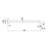 Тримач верхнього душу Paffoni Light 400 мм, Mercury Grey (ZSOF034MG) Фото - 1