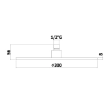 Верхній душ Paffoni Master King 300 мм, чорний (ZSOF079NO) Фото - 5