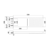 Верхний душ Paffoni CASCADE 530x160 мм, черный матовый (ZSOF099NO) Фото - 1